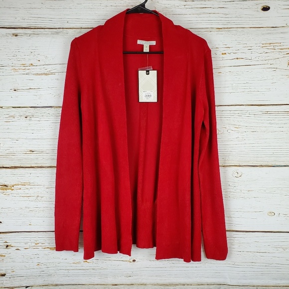 Dana Buchman Sweaters - NWT Dana Buchman Red Cardigan Sweater